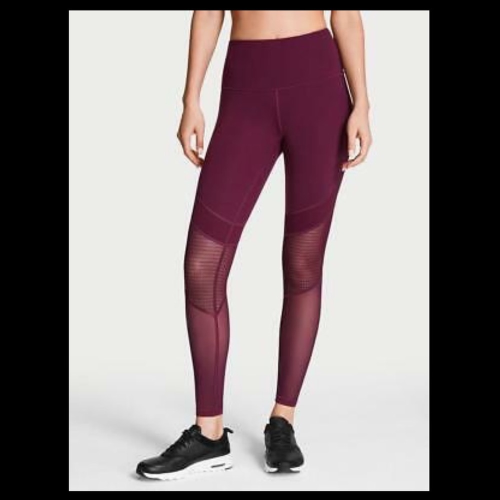 VSX Victoria’s Secret Dot Mesh Violet Berry Knockout Sport Legging Size XS
